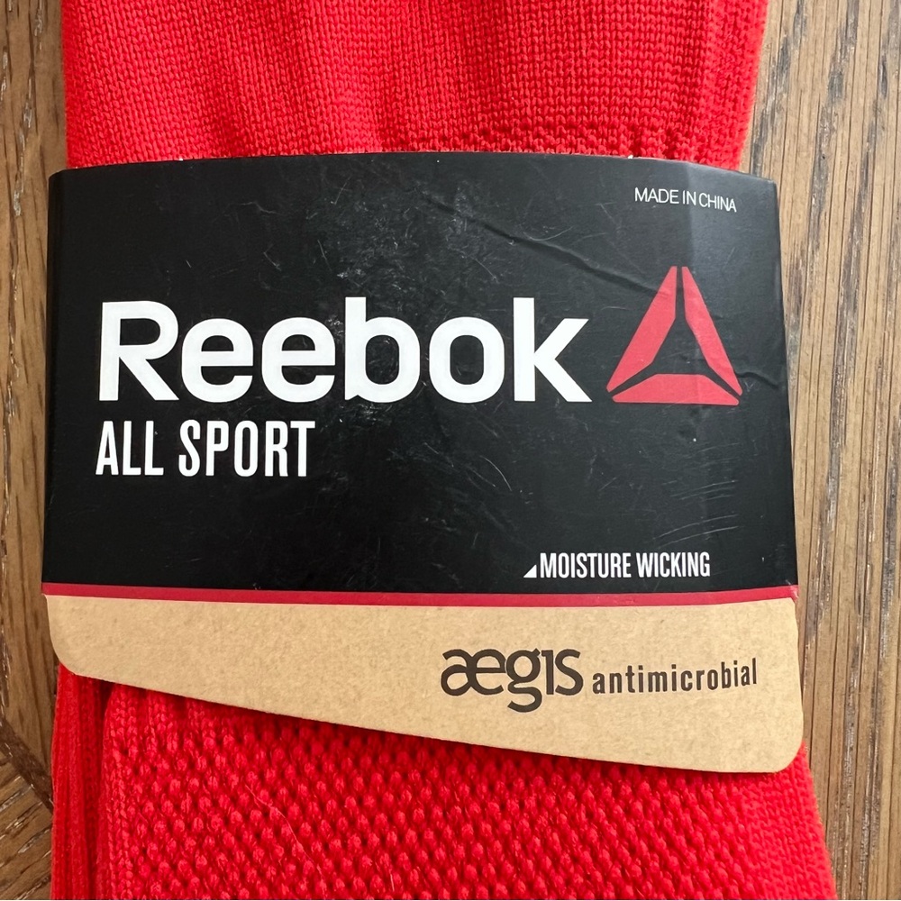 ✨ Reebok All Sport Men Socks -red-Moisture Wicking Large 8-13 knee high NEW